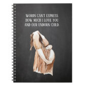 愛らしいロマンチックな妊娠の妻のギフトと引用文 ノートブック (正面)