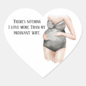 愛らしいロマンチックな妊娠の妻のギフトと引用文 ハートシール (正面)