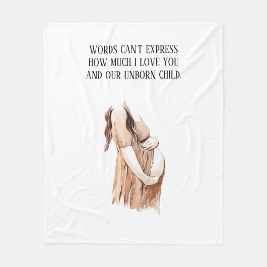 愛らしいロマンチックな妊娠の妻のギフトと引用文 フリースブランケット (正面)
