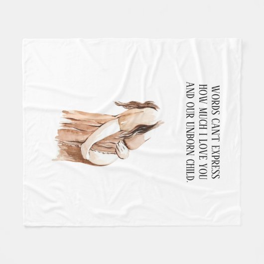 愛らしいロマンチックな妊娠の妻のギフトと引用文 フリースブランケット (正面(横))