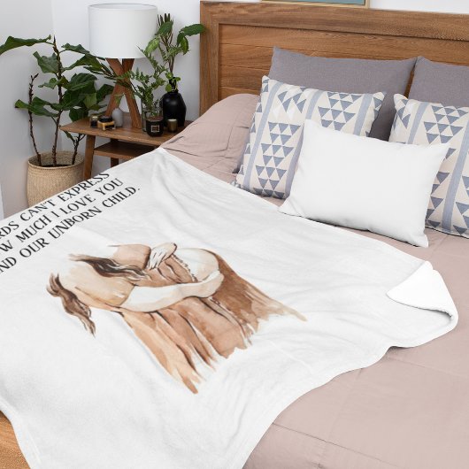 愛らしいロマンチックな妊娠の妻のギフトと引用文 フリースブランケット