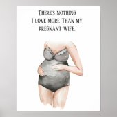 愛らしいロマンチックな妊娠の妻のギフトと引用文 ポスター (正面)
