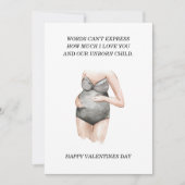 愛らしいロマンチックな幸せな妊娠バレンタインデーのプレゼント シーズンカード (正面)