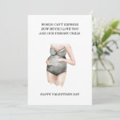 愛らしいロマンチックな幸せな妊娠バレンタインデーのプレゼント シーズンカード (スタンド正面)