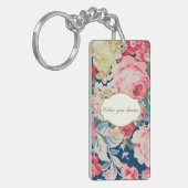 愛らしいロマンチックな花 – メやる気を起こさせるッセージ キーホルダー (正面左)