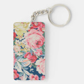 愛らしいロマンチックな花 – メやる気を起こさせるッセージ キーホルダー (裏面)