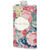 愛らしいロマンチックな花 – メやる気を起こさせるッセージ フラスク (左)