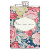 愛らしいロマンチックな花 – メやる気を起こさせるッセージ フラスク (正面)