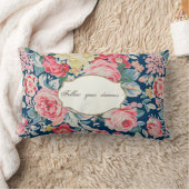 愛らしいロマンチックな花 – メやる気を起こさせるッセージ ランバークッション (ブランケット)