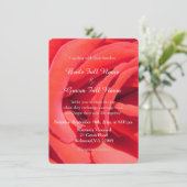 愛らしいロマンチックな赤いバラの花結婚の花 招待状 (スタンド正面)