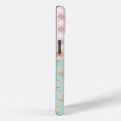 愛らしいローズのチェック柄パステルフラワー ゴールドの鳩の信仰 Case-Mate iPhoneケース (裏面 / 右)