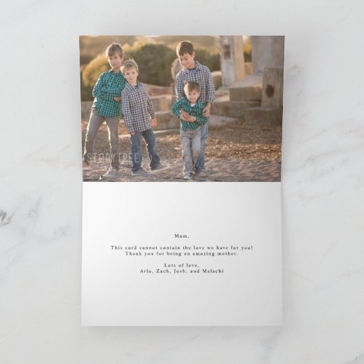 愛らしいローズ フォト マザーズデー カード (内部)