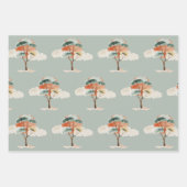 愛らしいワイルドサファリメルカット誕生日 ラッピングペーパーシート (正面2)