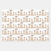 愛らしいワイルドサファリメルカット誕生日 ラッピングペーパーシート (正面)