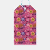 愛らしいワイルドフラワー ピンクのベイビーシャワーのお土産 ギフトタグ (裏面)