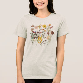 愛らしいワイルドフローラルTシャツ トライブレンドＴシャツ