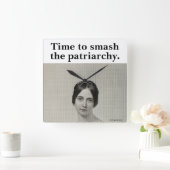 愛らしいヴィンテージが家父長制フェミニストを破る スクエア壁時計 (ホーム)