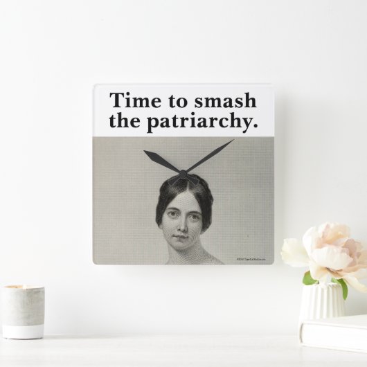 愛らしいヴィンテージが家父長制フェミニストを破る スクエア壁時計 (ホーム)