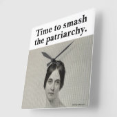 愛らしいヴィンテージが家父長制フェミニストを破る スクエア壁時計 (傾斜)