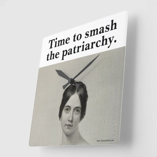 愛らしいヴィンテージが家父長制フェミニストを破る スクエア壁時計 (傾斜)