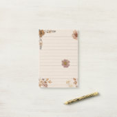 愛らしいヴィンテージの花 ブラウンクラフト紙 モダン ポストイット (デスク上)