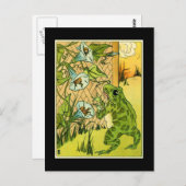 愛らしいヴィンテージカエル ポストカード (正面/裏面)