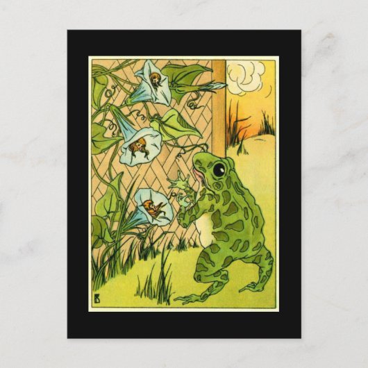 愛らしいヴィンテージカエル ポストカード (正面)