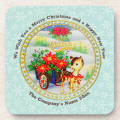 愛らしいヴィンテージクリスマストインデナー&フラワーカート コースター (正面)