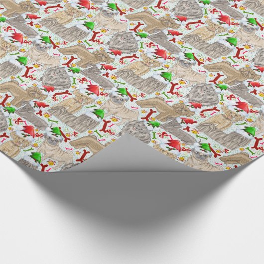 愛らしいヴィンテージクリスマスドギーfor愛犬家 ラッピングペーパー (角)