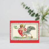 愛らしいヴィンテージケルビバレンタイン シーズンポストカード (スタンド正面)