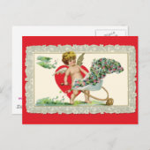 愛らしいヴィンテージケルビバレンタイン シーズンポストカード (正面/裏面)