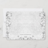 愛らしいヴィンテージピンクとグレーの洗礼 招待状 (裏面)