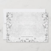 愛らしいヴィンテージピンクとグレーの洗礼 招待状 (裏面)