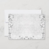 愛らしいヴィンテージピンクとグレーバプテスマRSVP 出欠カード (裏面)