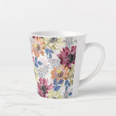 愛らしいヴィンテージピンクのオレンジ色の菊 カフェラテマグ (右)