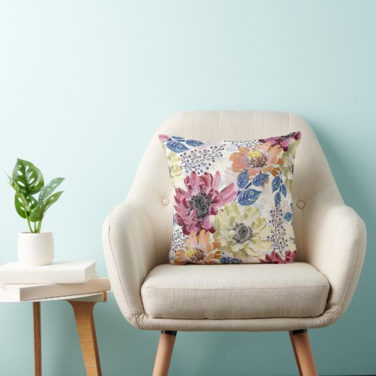 愛らしいヴィンテージピンクのオレンジ色の菊 クッション (椅子)