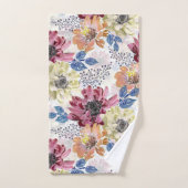 愛らしいヴィンテージピンクのオレンジ色の菊 バスタオルセット (ハンドタオル)