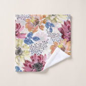 愛らしいヴィンテージピンクのオレンジ色の菊 バスタオルセット (ウォッシュタオル)