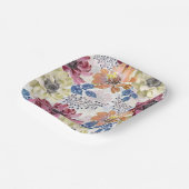 愛らしいヴィンテージピンクのオレンジ色の菊 ペーパープレート (傾斜あり)