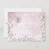 愛らしいヴィンテージピンクストークベビーシャワー 招待状 (裏面)