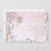 愛らしいヴィンテージピンクベビーシャワー 招待状 (裏面)