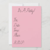 愛らしいヴィンテージ女子パーティの招待状。 招待状 (裏面)