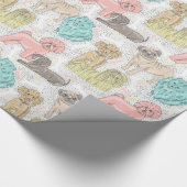 愛らしいヴィンテージ愛犬家 ラッピングペーパー (角)