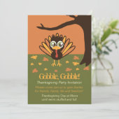 愛らしい七面鳥感謝祭招待状 招待状 (スタンド正面)