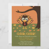 愛らしい七面鳥感謝祭招待状 招待状 (裏面)