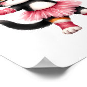 愛らしい三毛猫のバレリーナ ピンクのチュチュを着て ポスター (角)