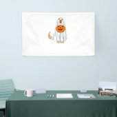 愛らしい不気味ゴールデンレトリバークラシック幽霊T-S 横断幕 (トレードショー)