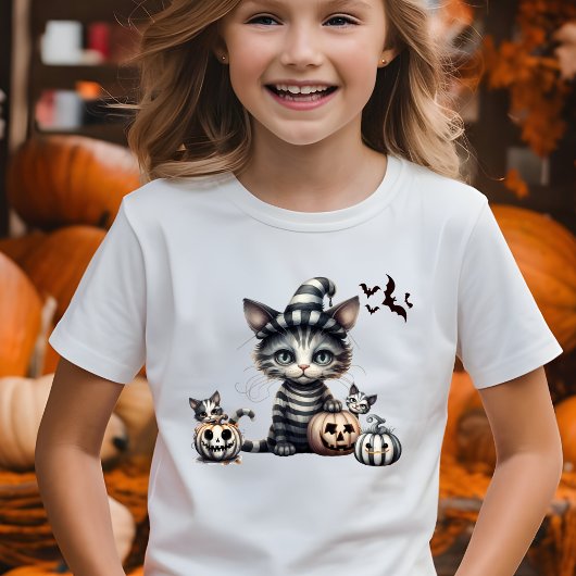 愛らしい不気味ハロウィーンの子猫 Tシャツ
