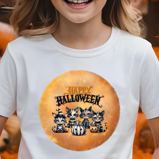 愛らしい不気味ハロウィーンの子猫 Tシャツ