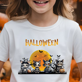 愛らしい不気味ムーンハロウィーン幽霊子猫 Tシャツ